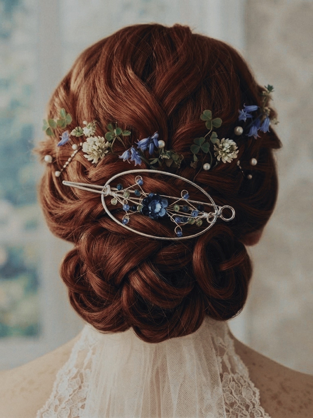Elegant Blue Floral Hair Pin